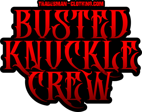 Busted Knuckle Crew Red Text sticker